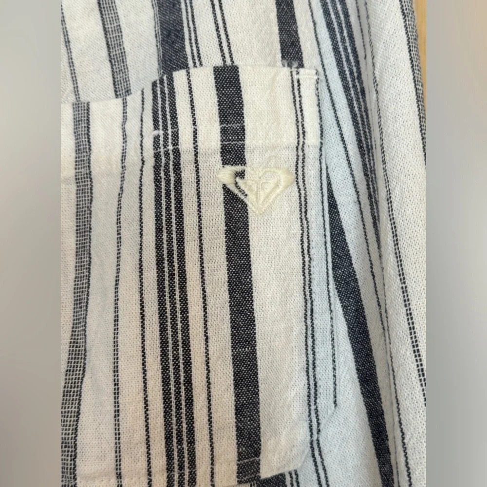 Roxy Size XL Women's Yarn Dye Pant Mood Indigo Oceanside 211 Stripes NWT - Picture 5 of 8